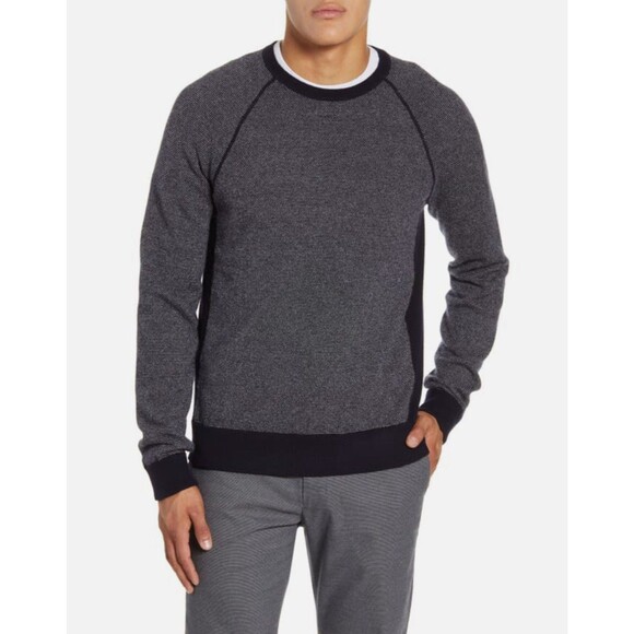 Vince Birdseye Crewneck Wool & Cashmere Sweater Mens Small Casual Soft Comfy NWT - Picture 1 of 12
